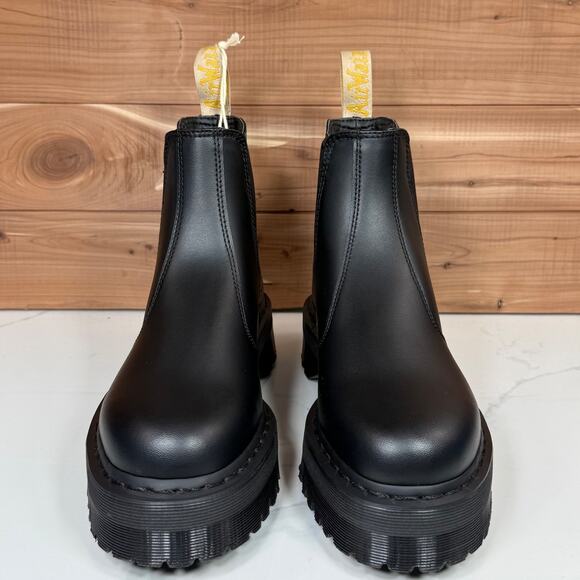 Dr Martens 2976 Quad Chelsea Boots Platform Black Womens Size 11 - Mens 10 Vegan - Picture 2 of 15